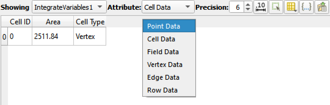 Figure 1: To calculate the projection area, choose cell data.